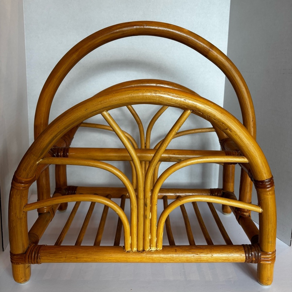 MCM Rattan Magazine/Book Rack